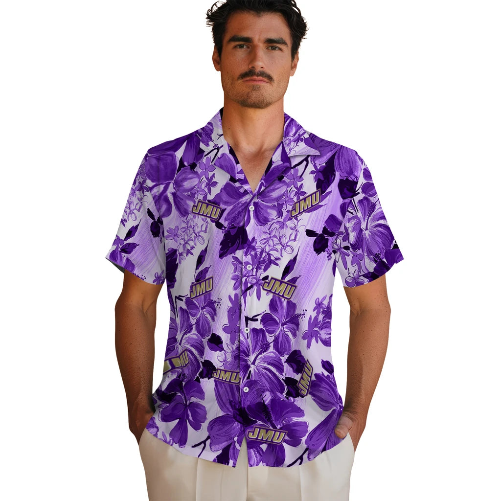 James Madison Dukes Hawaiian Shirt - Hibiscus Arrangement | Hula Hawaiian Shirts