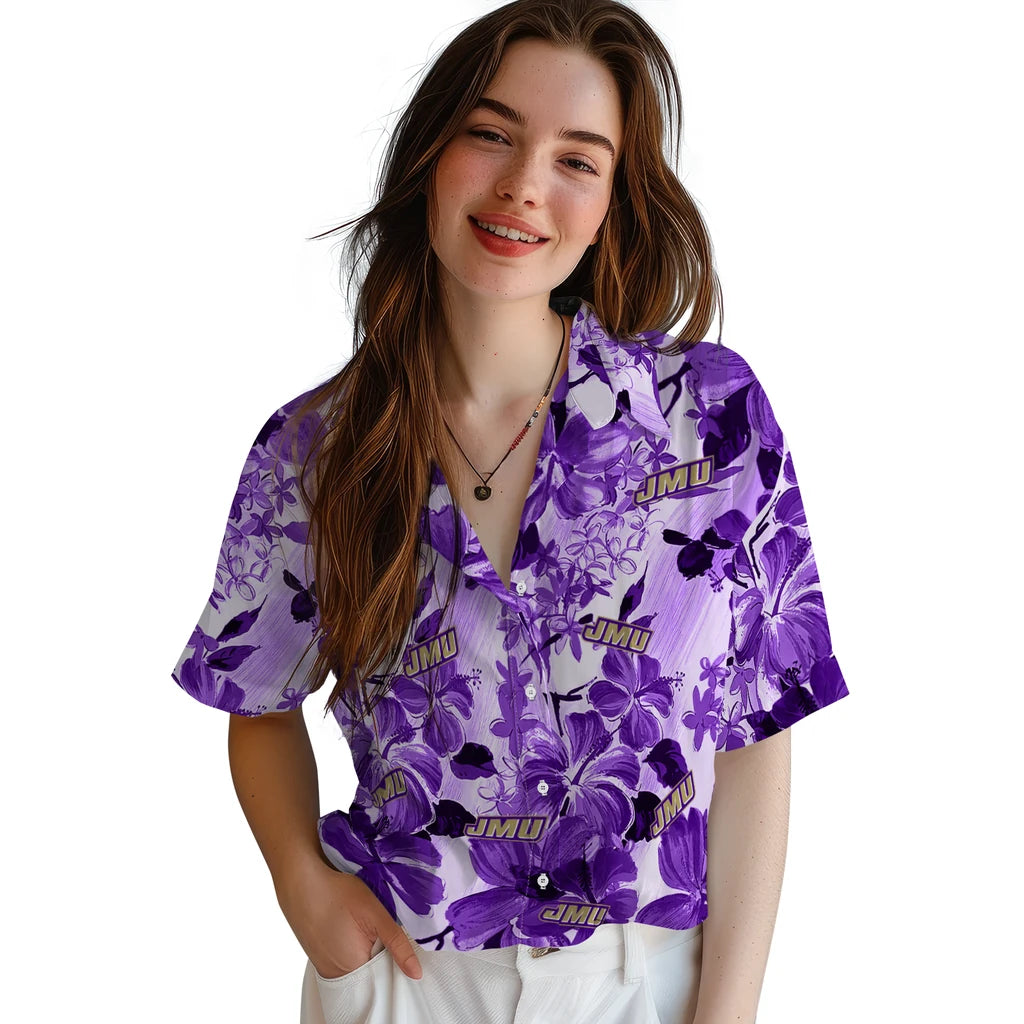 James Madison Dukes Hawaiian Shirt - Hibiscus Arrangement | Hula Hawaiian Shirts