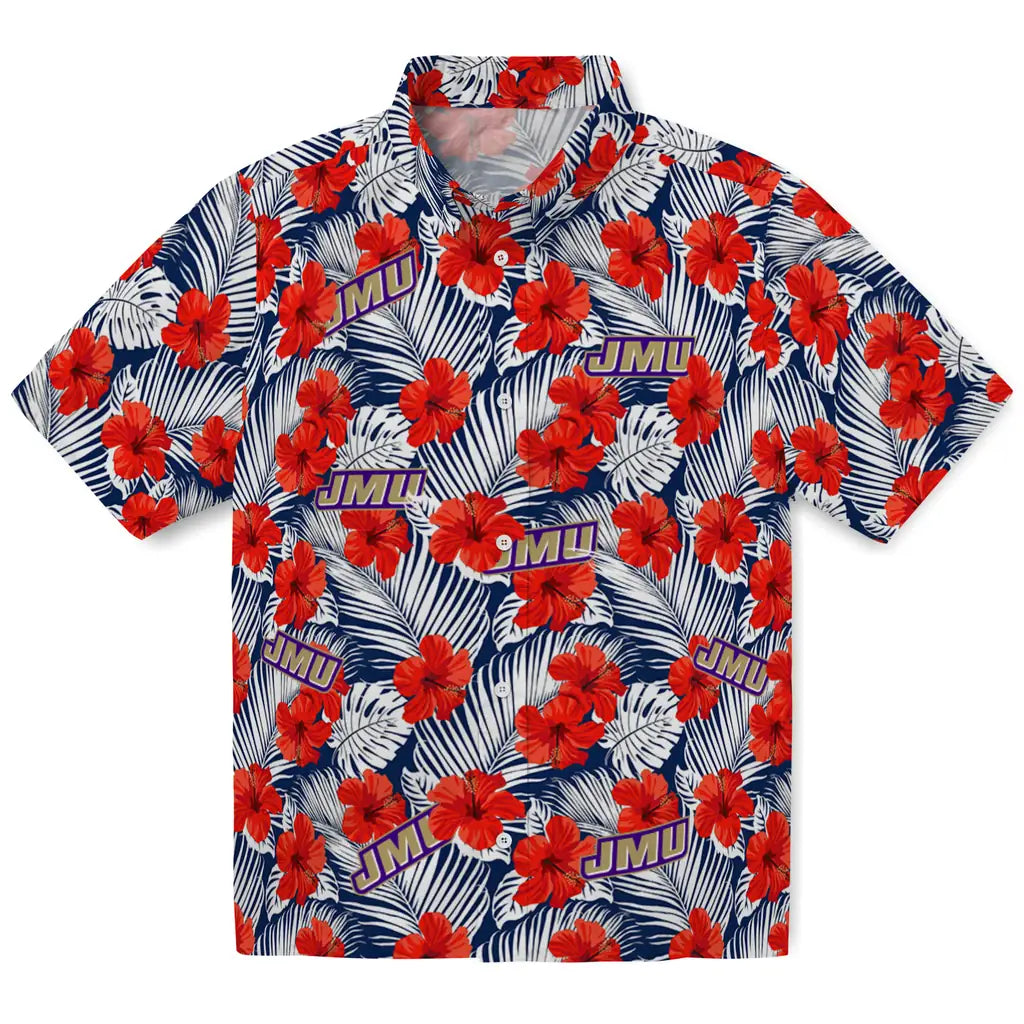 James Madison Dukes Hawaiian Shirt - Hibiscus Fiesta | Hula Hawaiian Shirts