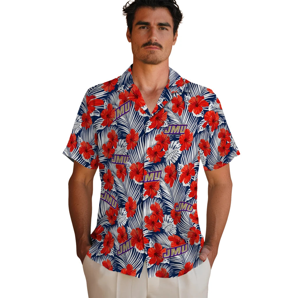 James Madison Dukes Hawaiian Shirt - Hibiscus Fiesta | Hula Hawaiian Shirts