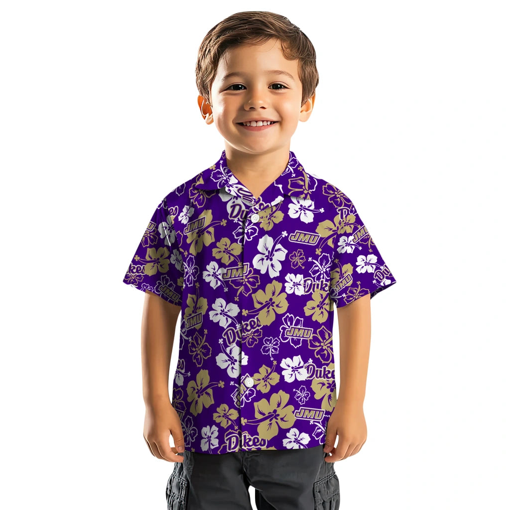 James Madison Dukes Hawaiian Shirt - Hibiscus Flower Design | Hula Hawaiian Shirts