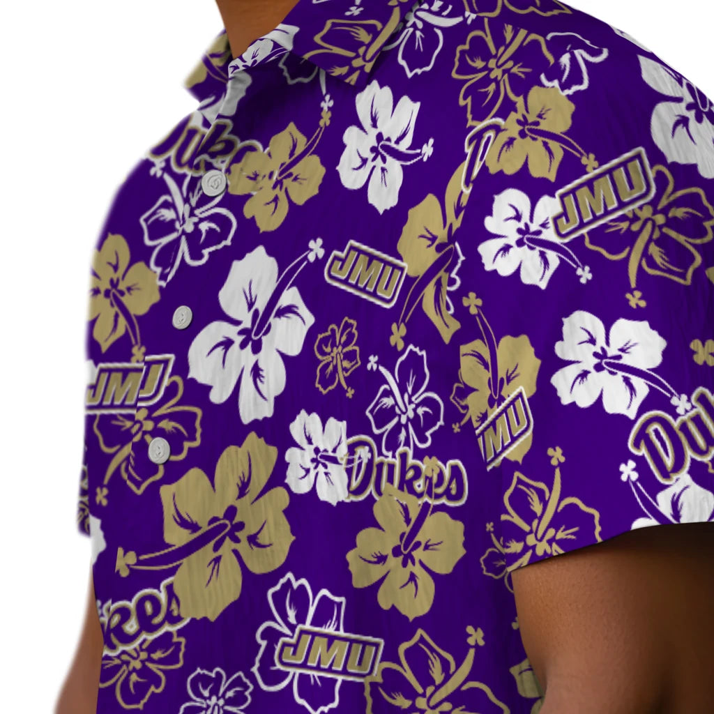 James Madison Dukes Hawaiian Shirt - Hibiscus Flower Design | Hula Hawaiian Shirts