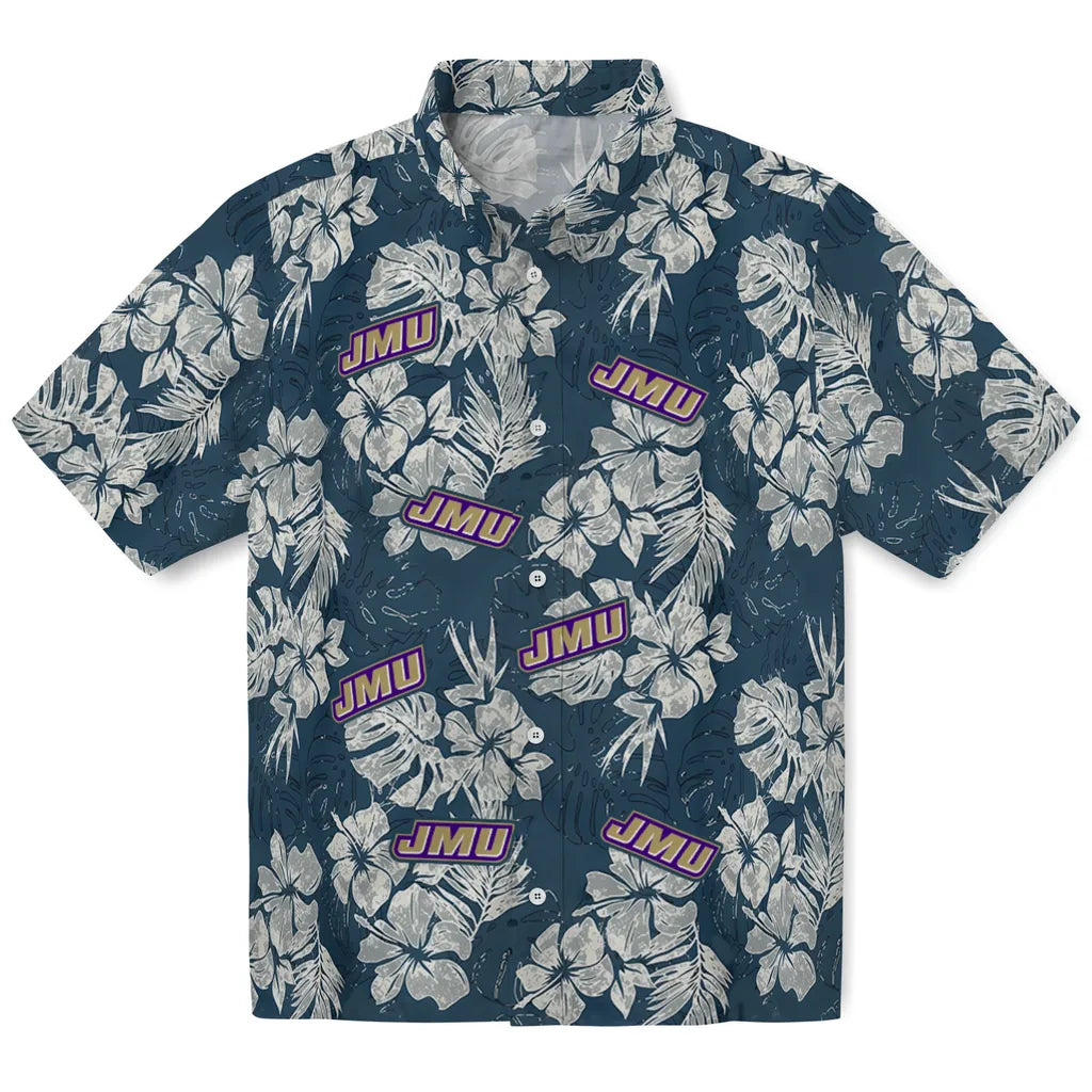 James Madison Dukes Hawaiian Shirt - Hibiscus Flowers | Hula Hawaiian Shirts