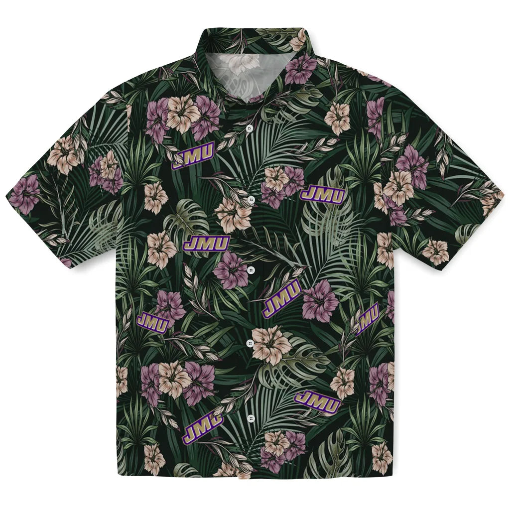 James Madison Dukes Hawaiian Shirt - Hibiscus Leaves Pattern | Hula Hawaiian Shirts