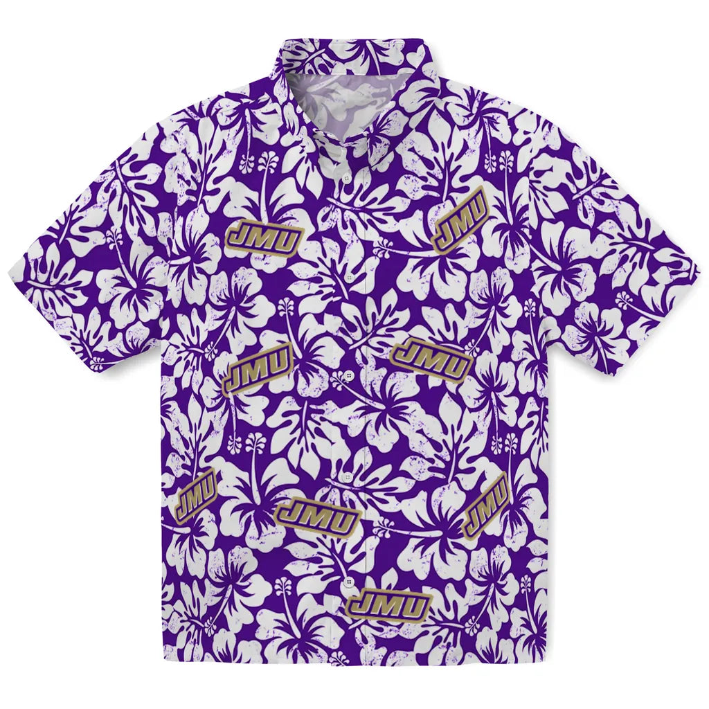 James Madison Dukes Hawaiian Shirt - Hibiscus Motif | Hula Hawaiian Shirts