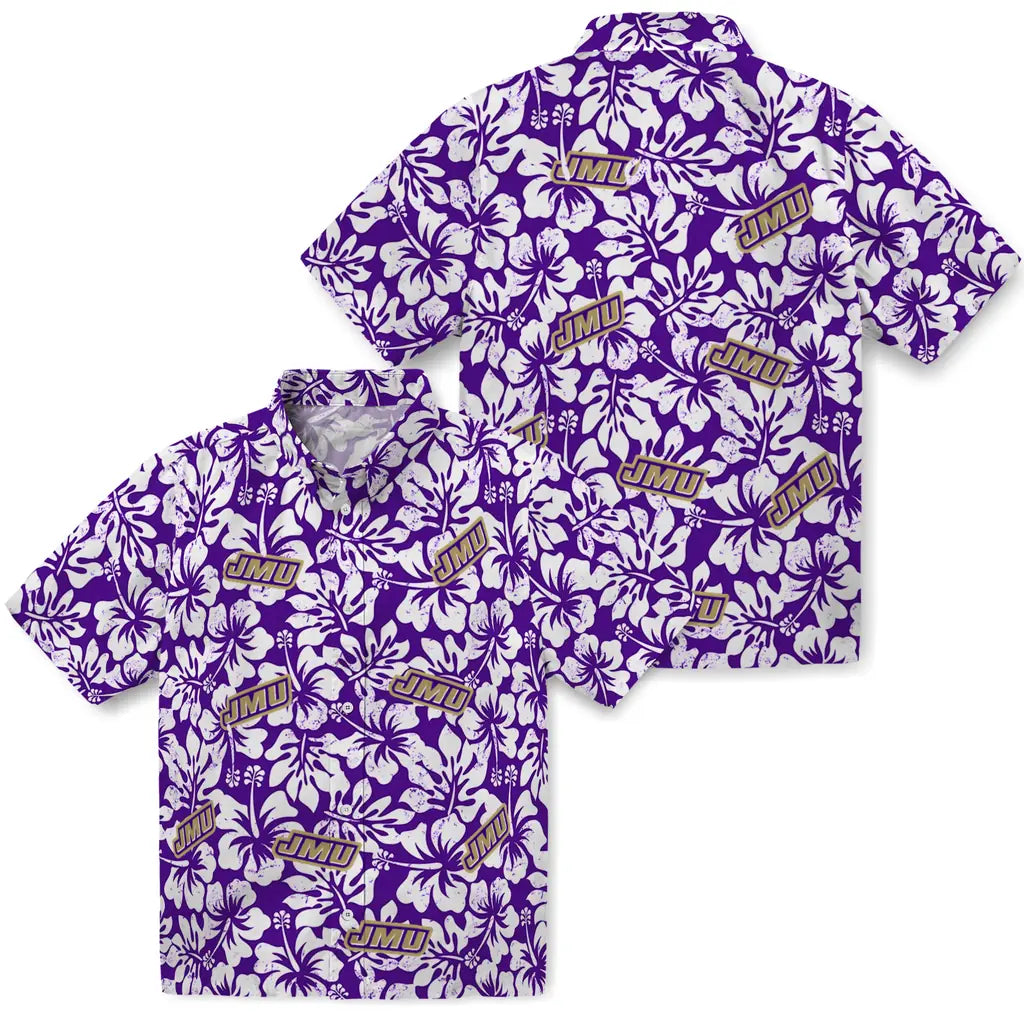 James Madison Dukes Hawaiian Shirt - Hibiscus Motif | Hula Hawaiian Shirts