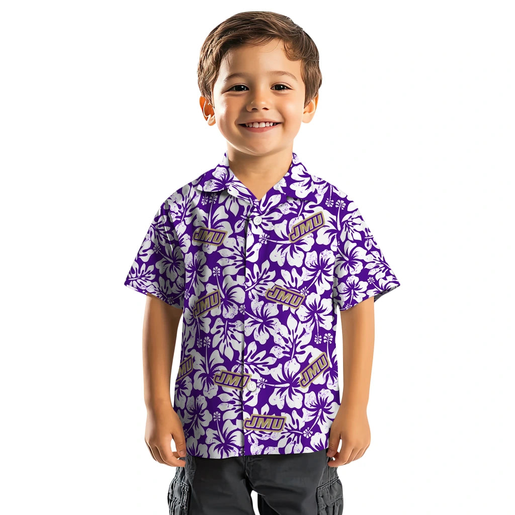 James Madison Dukes Hawaiian Shirt - Hibiscus Motif | Hula Hawaiian Shirts