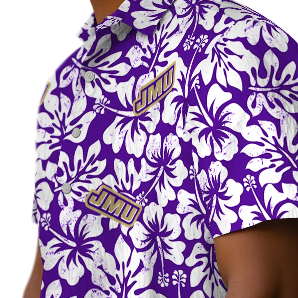 James Madison Dukes Hawaiian Shirt - Hibiscus Motif | Hula Hawaiian Shirts