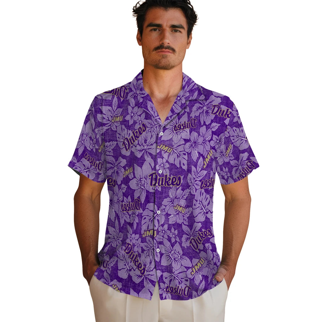 James Madison Dukes Hawaiian Shirt - Hibiscus Oasis | Hula Hawaiian Shirts