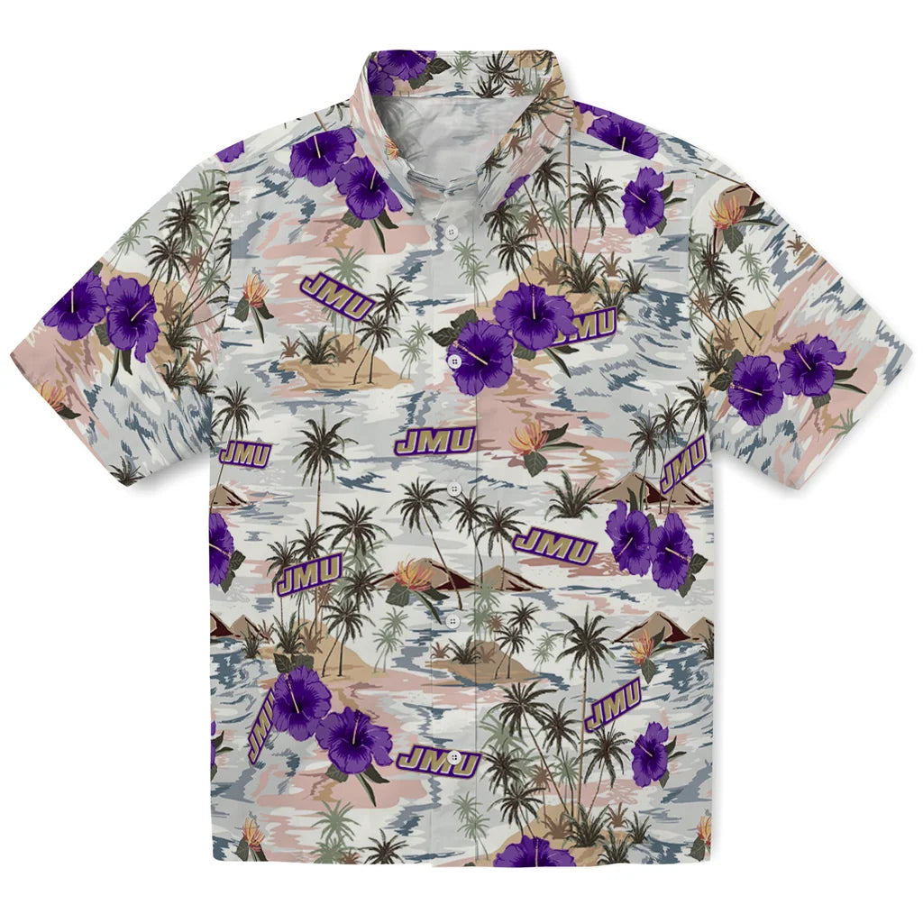 James Madison Dukes Hawaiian Shirt - Hibiscus Seaside | Hula Hawaiian Shirts