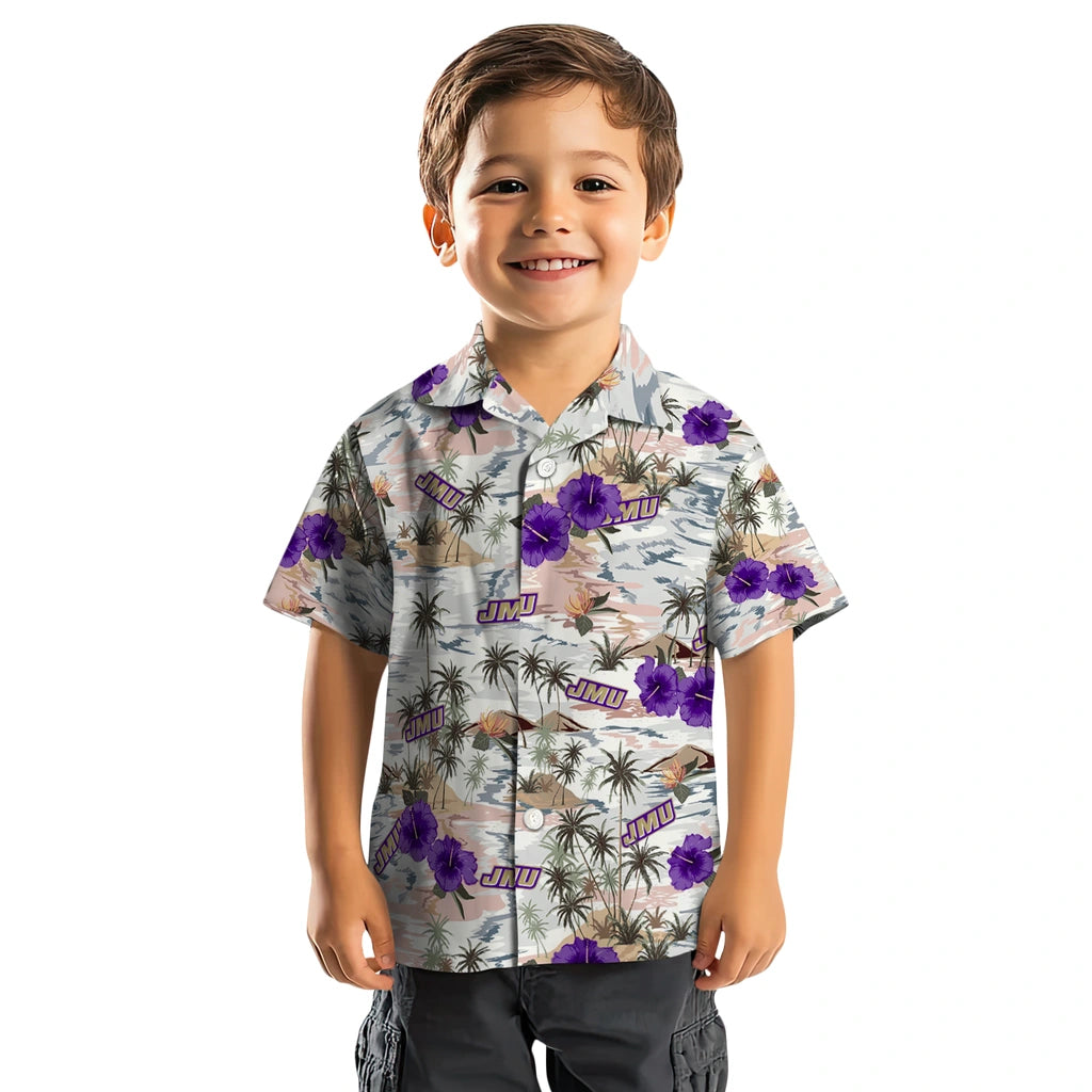 James Madison Dukes Hawaiian Shirt - Hibiscus Seaside | Hula Hawaiian Shirts