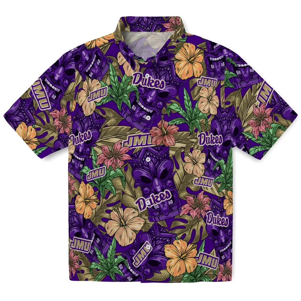 James Madison Dukes Hawaiian Shirt - Hibiscus Tiki Jungle | Hula Hawaiian Shirts