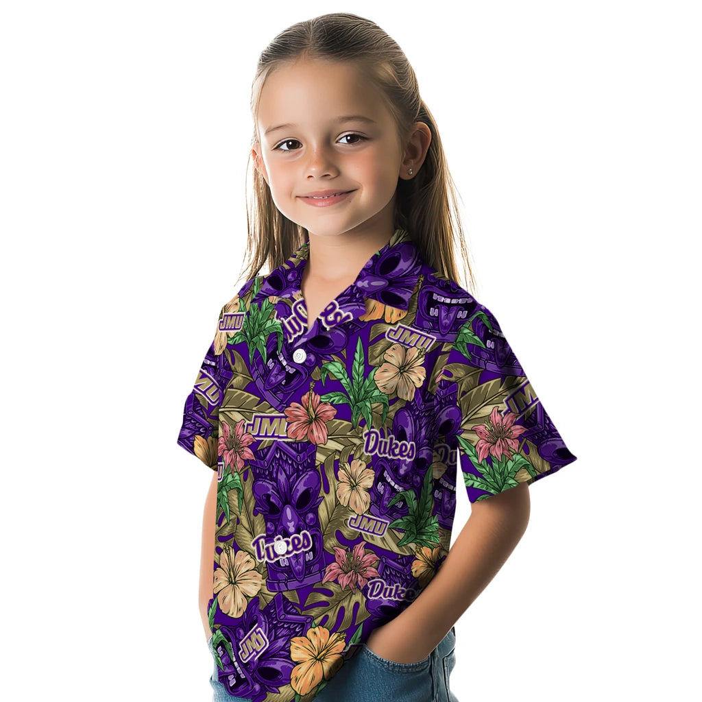 James Madison Dukes Hawaiian Shirt - Hibiscus Tiki Jungle | Hula Hawaiian Shirts