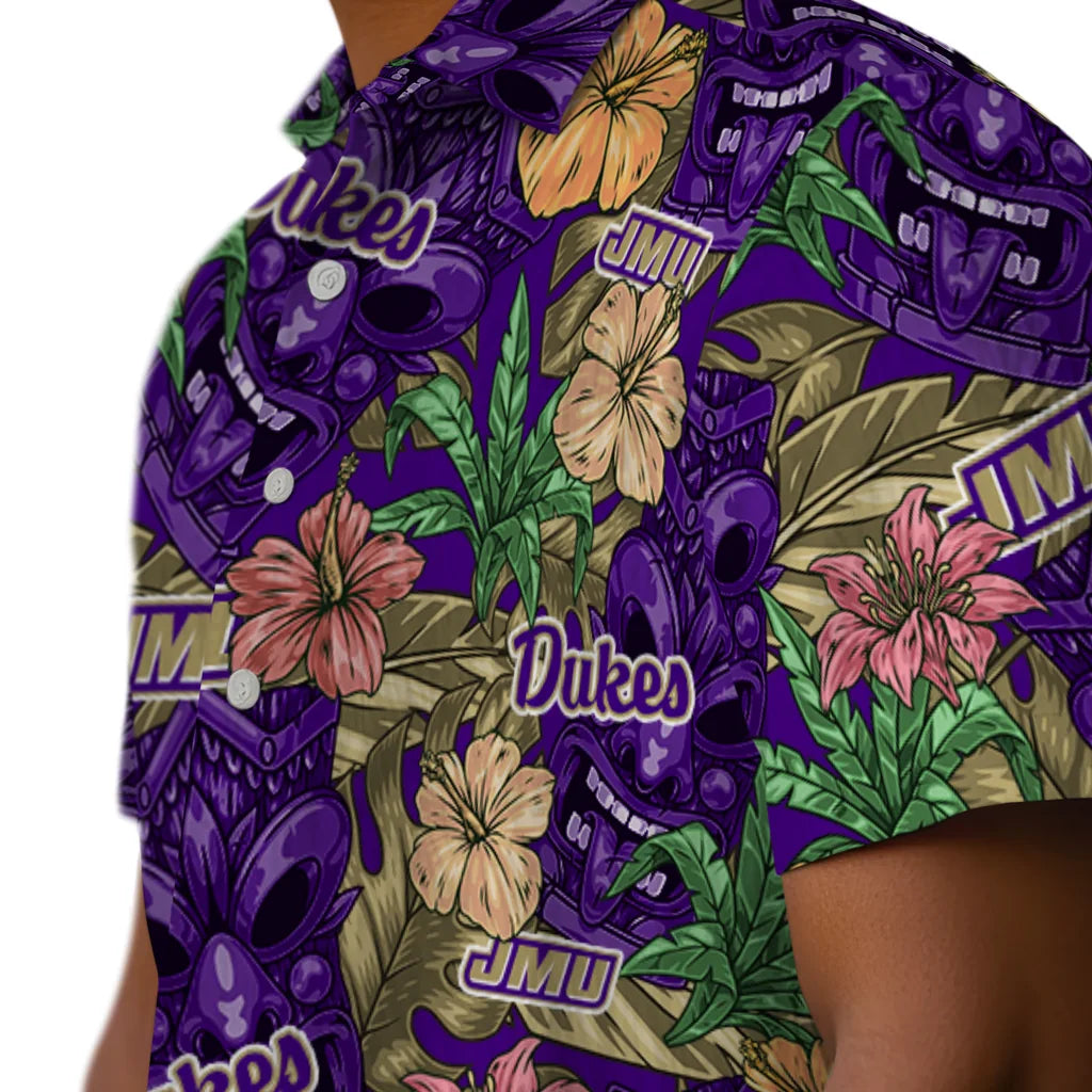 James Madison Dukes Hawaiian Shirt - Hibiscus Tiki Jungle | Hula Hawaiian Shirts