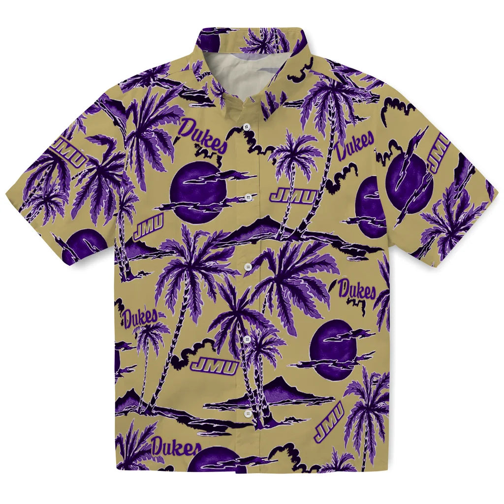 James Madison Dukes Hawaiian Shirt - Palm Sunset | Hula Hawaiian Shirts