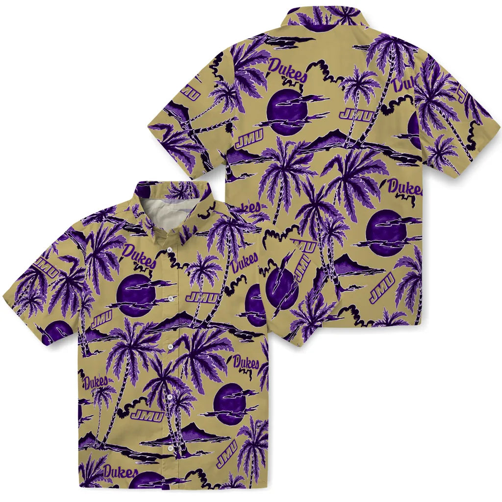 James Madison Dukes Hawaiian Shirt - Palm Sunset | Hula Hawaiian Shirts