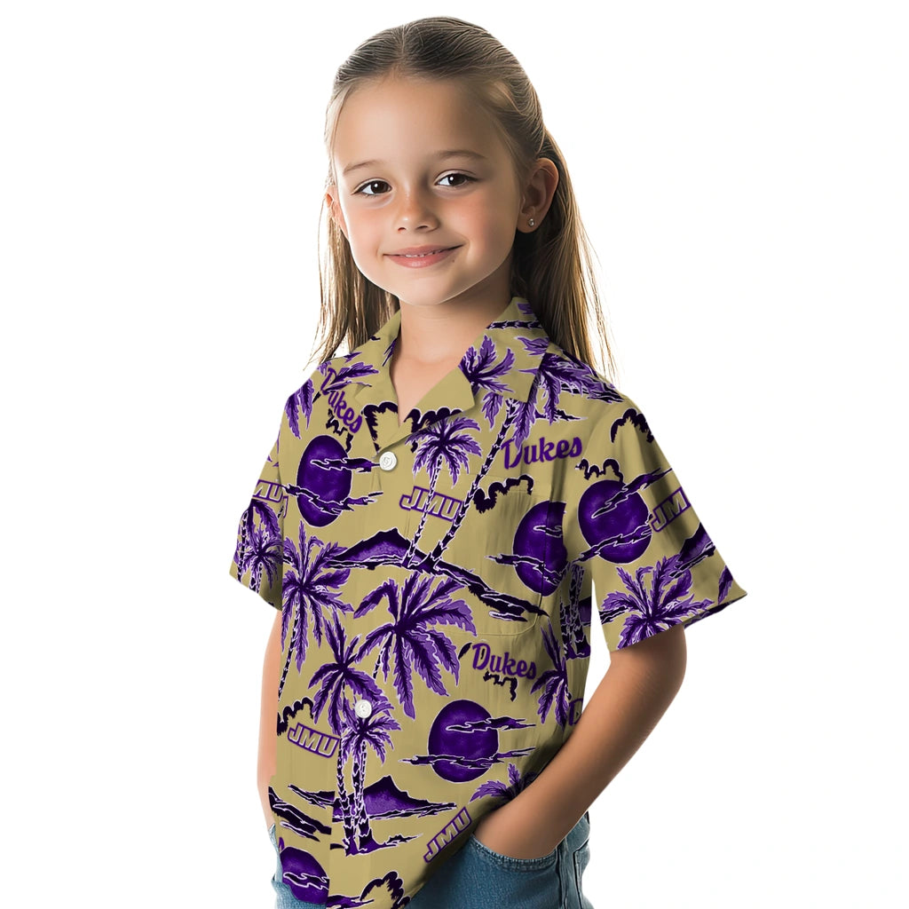 James Madison Dukes Hawaiian Shirt - Palm Sunset | Hula Hawaiian Shirts