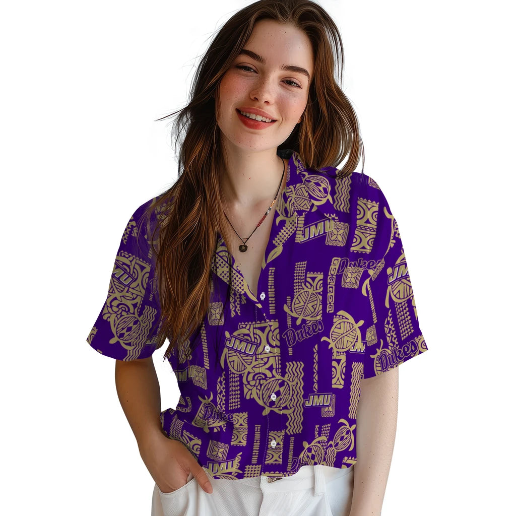James Madison Dukes Hawaiian Shirt - Turtle Lines | Hula Hawaiian Shirts