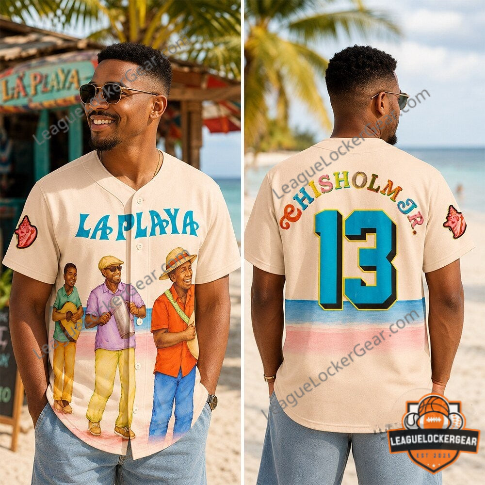 MLB Beach Connect Series Chisholm Jr La Playa Baseball Jersey - LeagueLockerGear