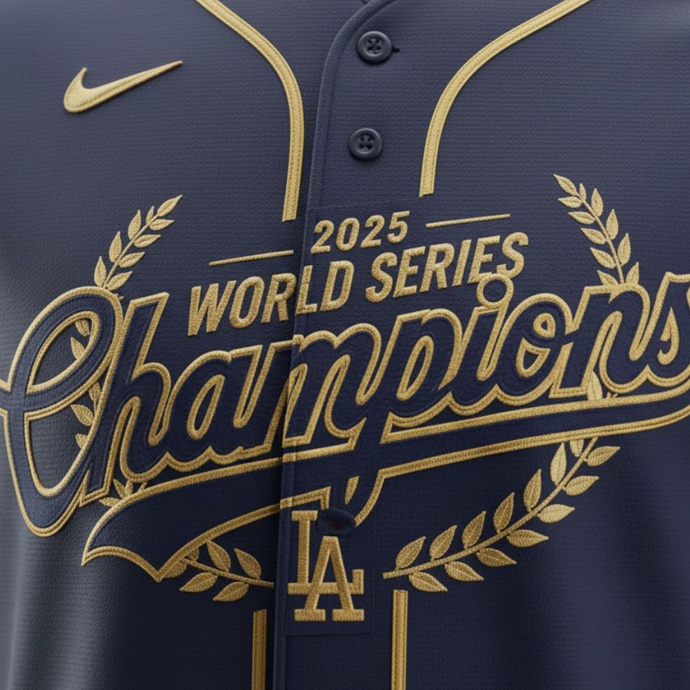 LA Dodgers 2025 World Series Champions Jersey – Limited Navy & Gold Victory Edition - LeagueLockerGear