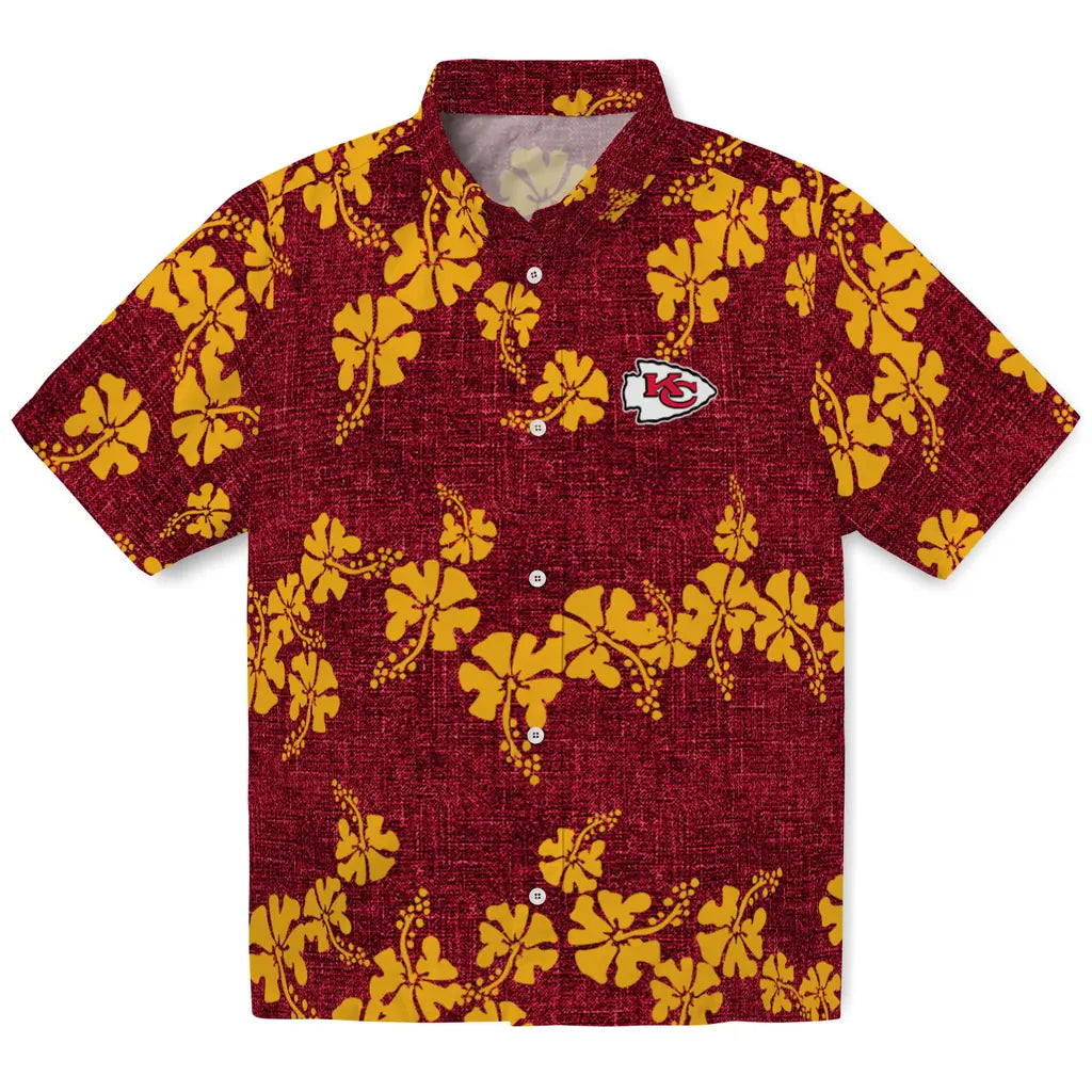 Kansas City Chiefs Hawaiian Shirt - 50th State Flower | Hula Hawaiian Shirts