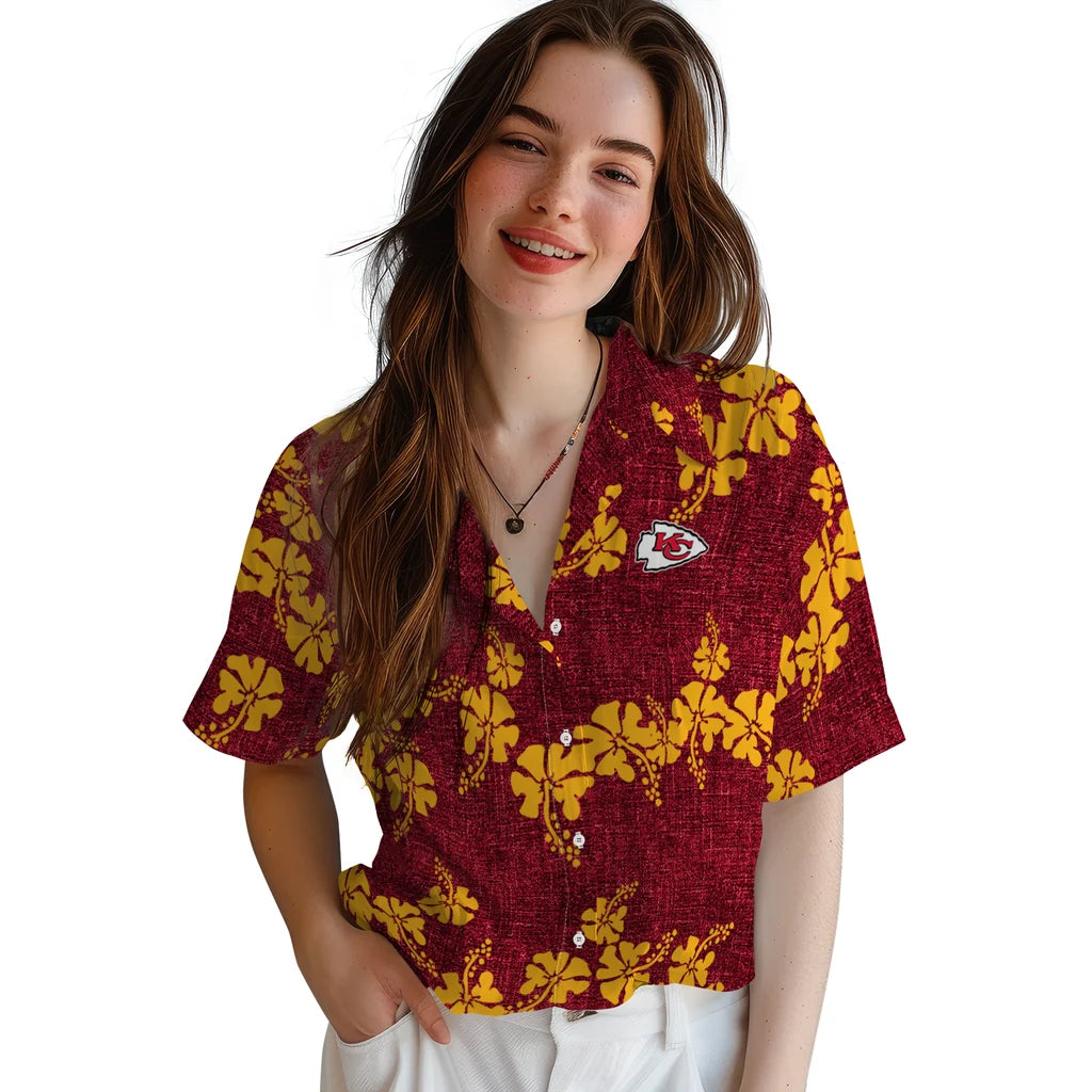 Kansas City Chiefs Hawaiian Shirt - 50th State Flower | Hula Hawaiian Shirts
