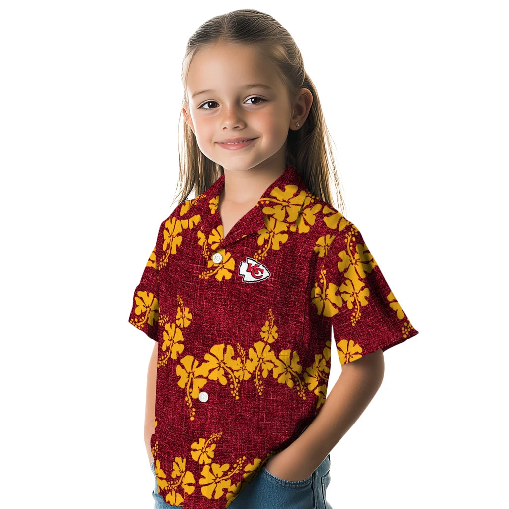 Kansas City Chiefs Hawaiian Shirt - 50th State Flower | Hula Hawaiian Shirts