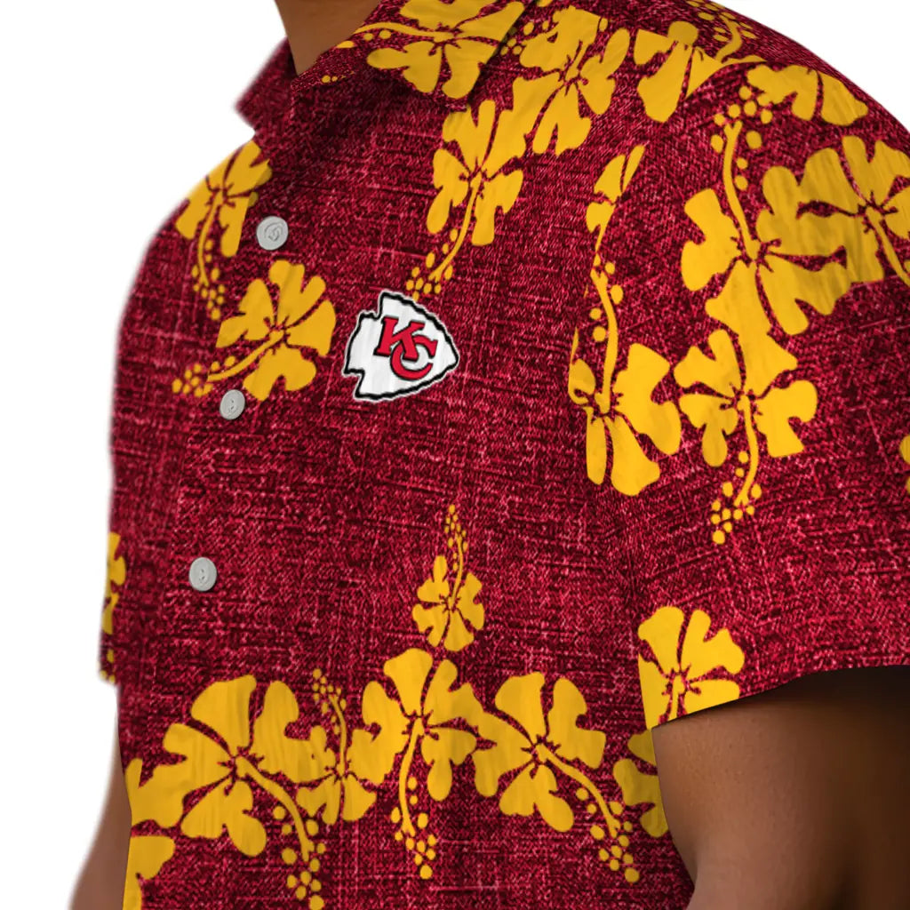 Kansas City Chiefs Hawaiian Shirt - 50th State Flower | Hula Hawaiian Shirts