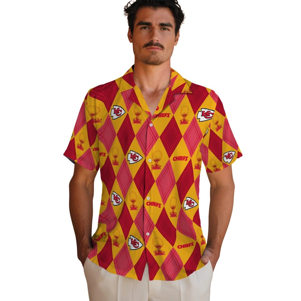 Kansas City Chiefs Hawaiian Shirt - Golfing Plaid | Hula Hawaiian Shirts