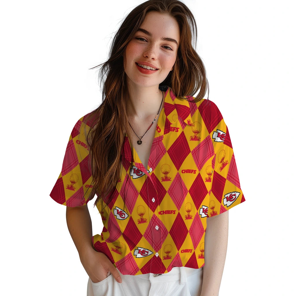 Kansas City Chiefs Hawaiian Shirt - Golfing Plaid | Hula Hawaiian Shirts