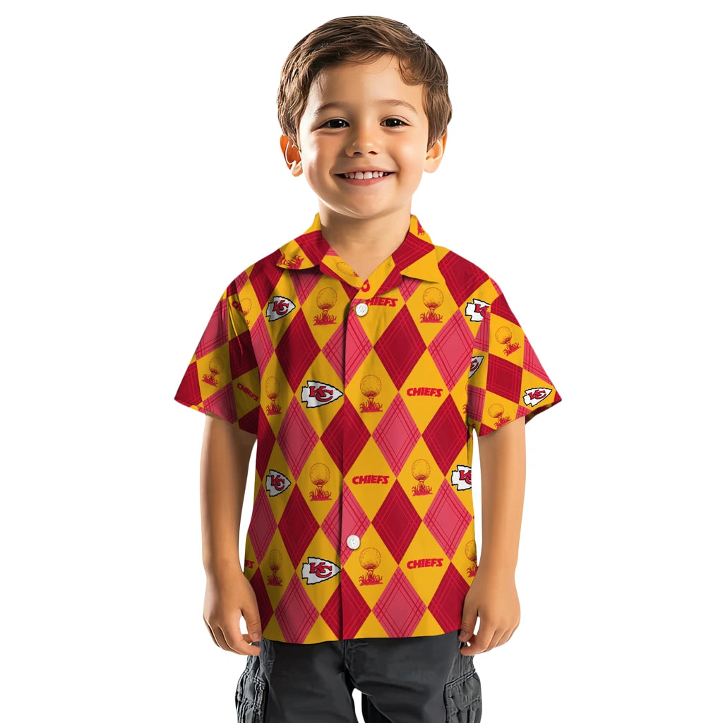Kansas City Chiefs Hawaiian Shirt - Golfing Plaid | Hula Hawaiian Shirts
