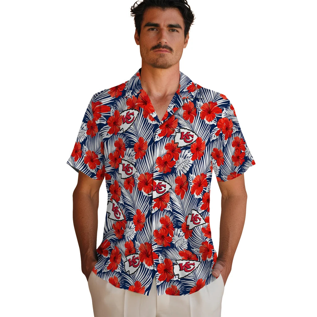 Kansas City Chiefs Hawaiian Shirt - Hibiscus Fiesta | Hula Hawaiian Shirts