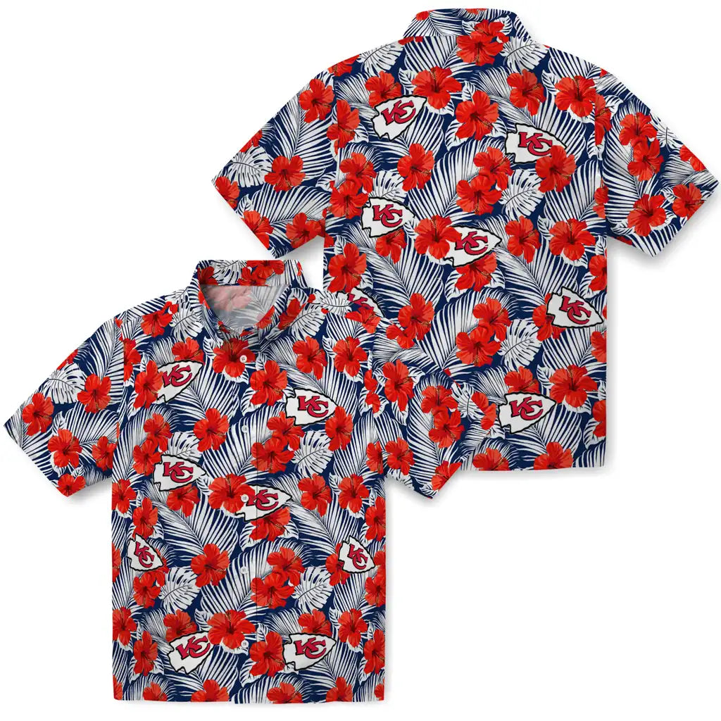 Kansas City Chiefs Hawaiian Shirt - Hibiscus Fiesta | Hula Hawaiian Shirts