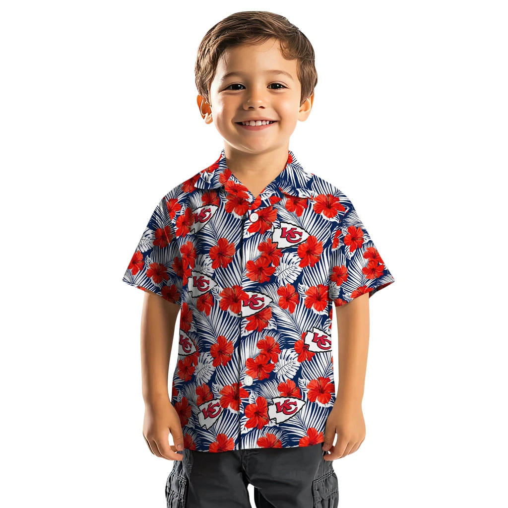 Kansas City Chiefs Hawaiian Shirt - Hibiscus Fiesta | Hula Hawaiian Shirts
