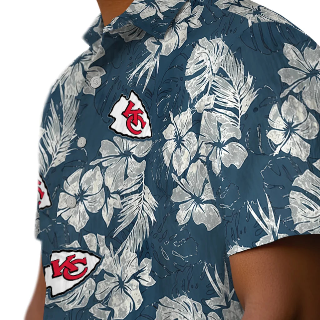 Kansas City Chiefs Hawaiian Shirt - Hibiscus Flowers | Hula Hawaiian Shirts