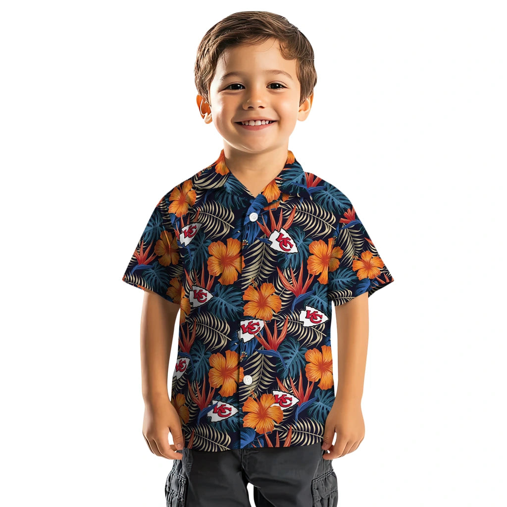 Kansas City Chiefs Hawaiian Shirt - Hibiscus Foliage | Hula Hawaiian Shirts