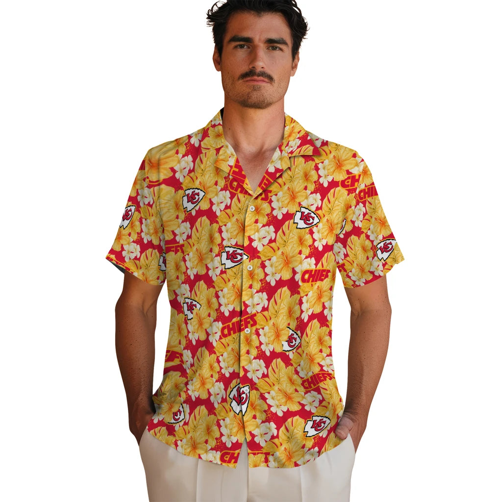 Kansas City Chiefs Hawaiian Shirt - Hibiscus Tropics | Hula Hawaiian Shirts