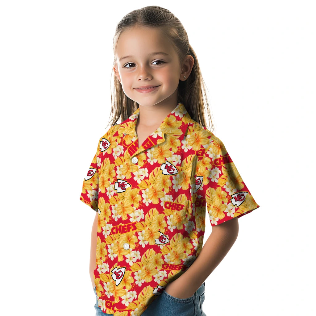 Kansas City Chiefs Hawaiian Shirt - Hibiscus Tropics | Hula Hawaiian Shirts