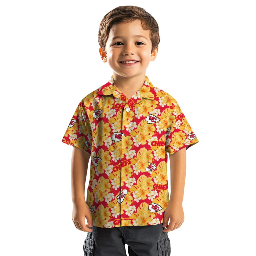Kansas City Chiefs Hawaiian Shirt - Hibiscus Tropics | Hula Hawaiian Shirts