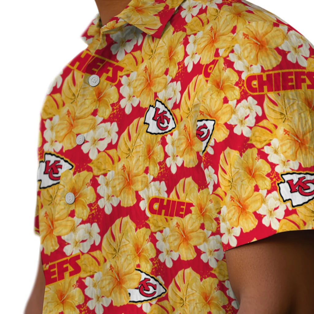 Kansas City Chiefs Hawaiian Shirt - Hibiscus Tropics | Hula Hawaiian Shirts