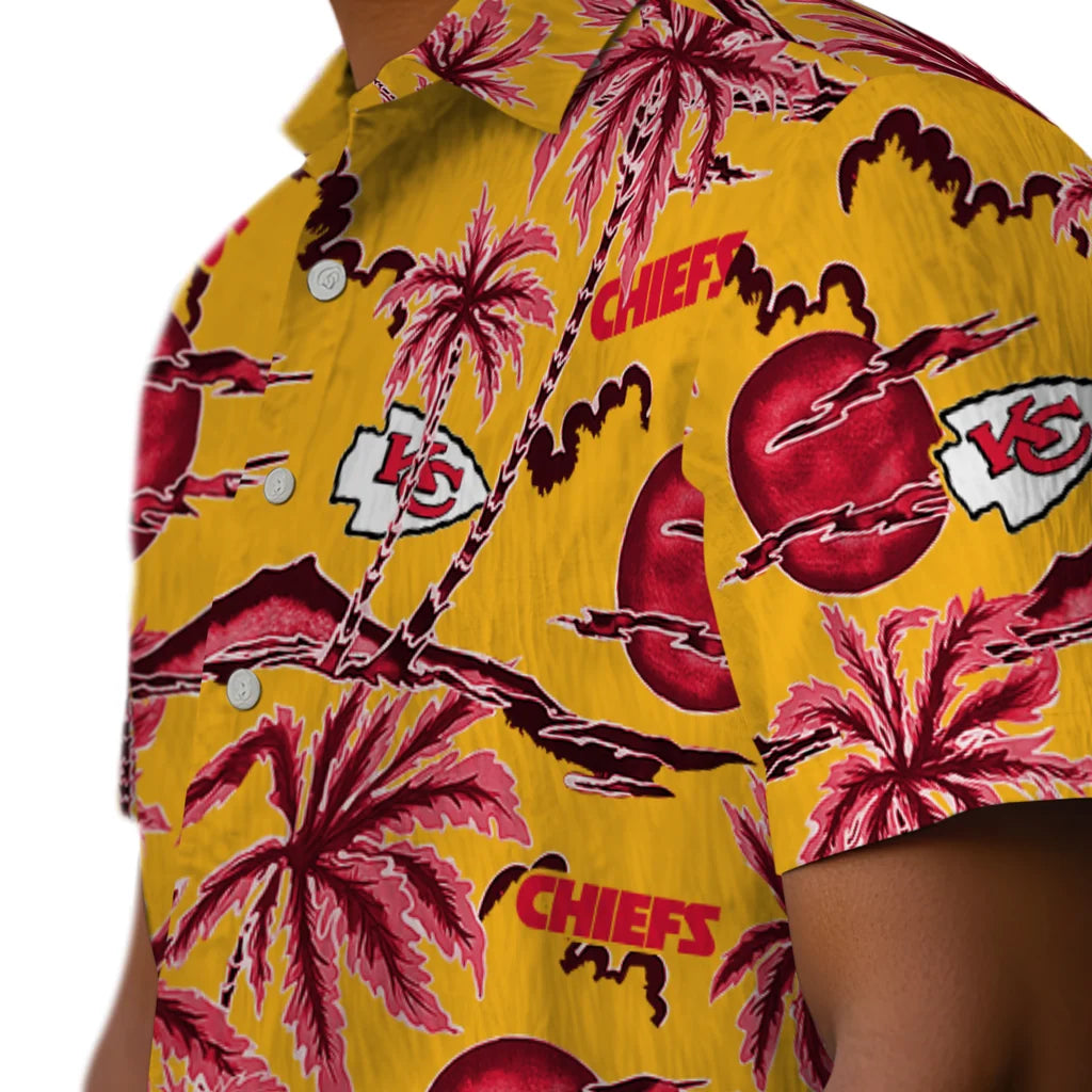 Kansas City Chiefs Hawaiian Shirt - Palm Sunset | Hula Hawaiian Shirts