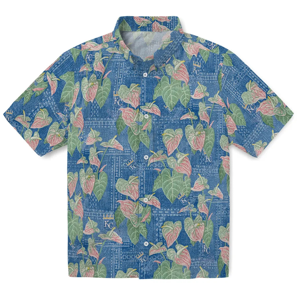 Kansas City Royals Hawaiian Shirt - Anthurium Overlay | Hula Hawaiian Shirts
