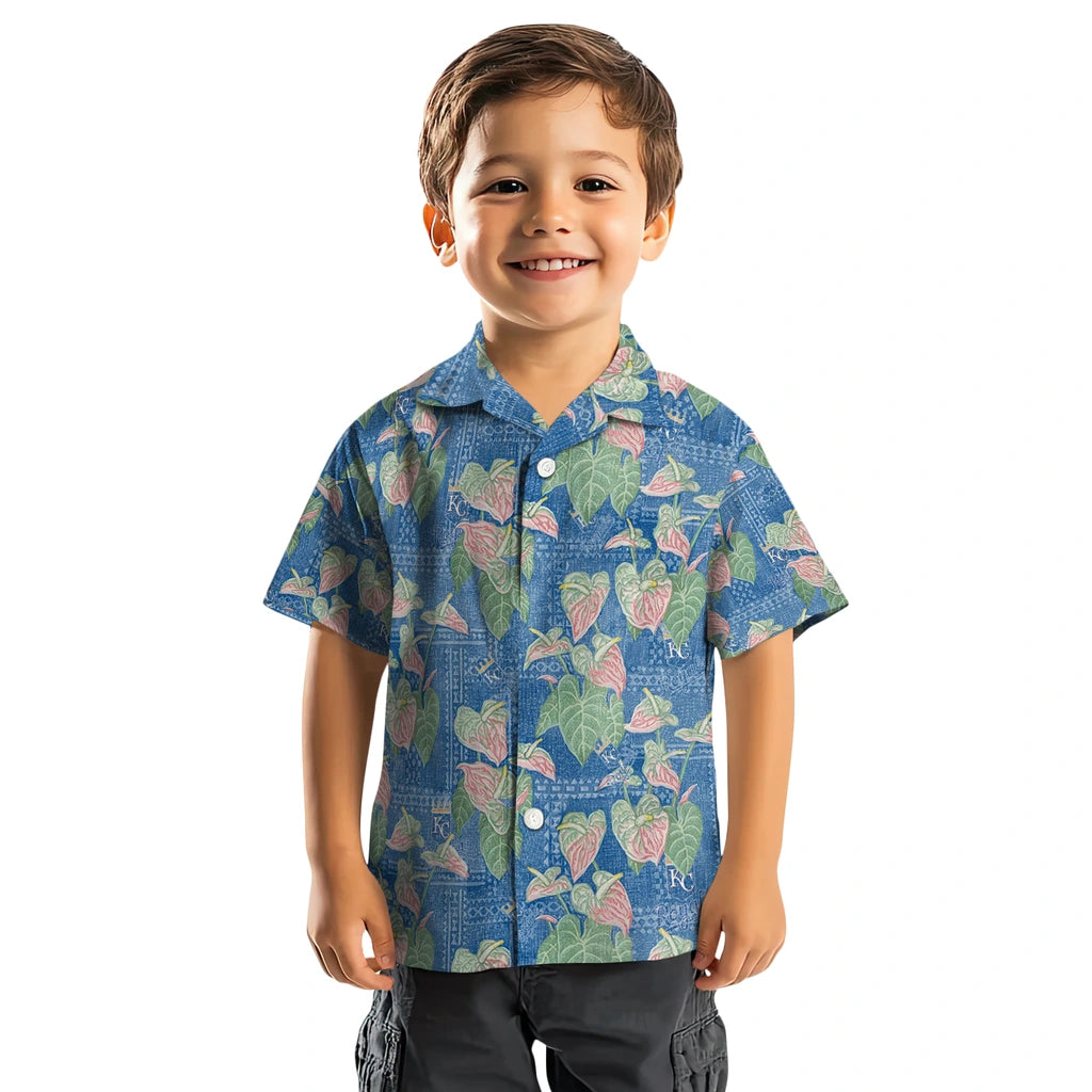 Kansas City Royals Hawaiian Shirt - Anthurium Overlay | Hula Hawaiian Shirts