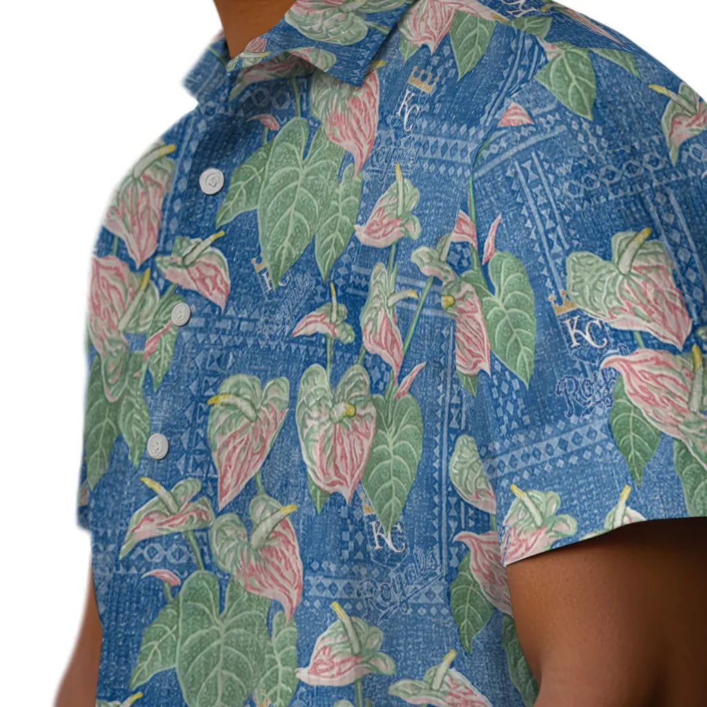 Kansas City Royals Hawaiian Shirt - Anthurium Overlay | Hula Hawaiian Shirts