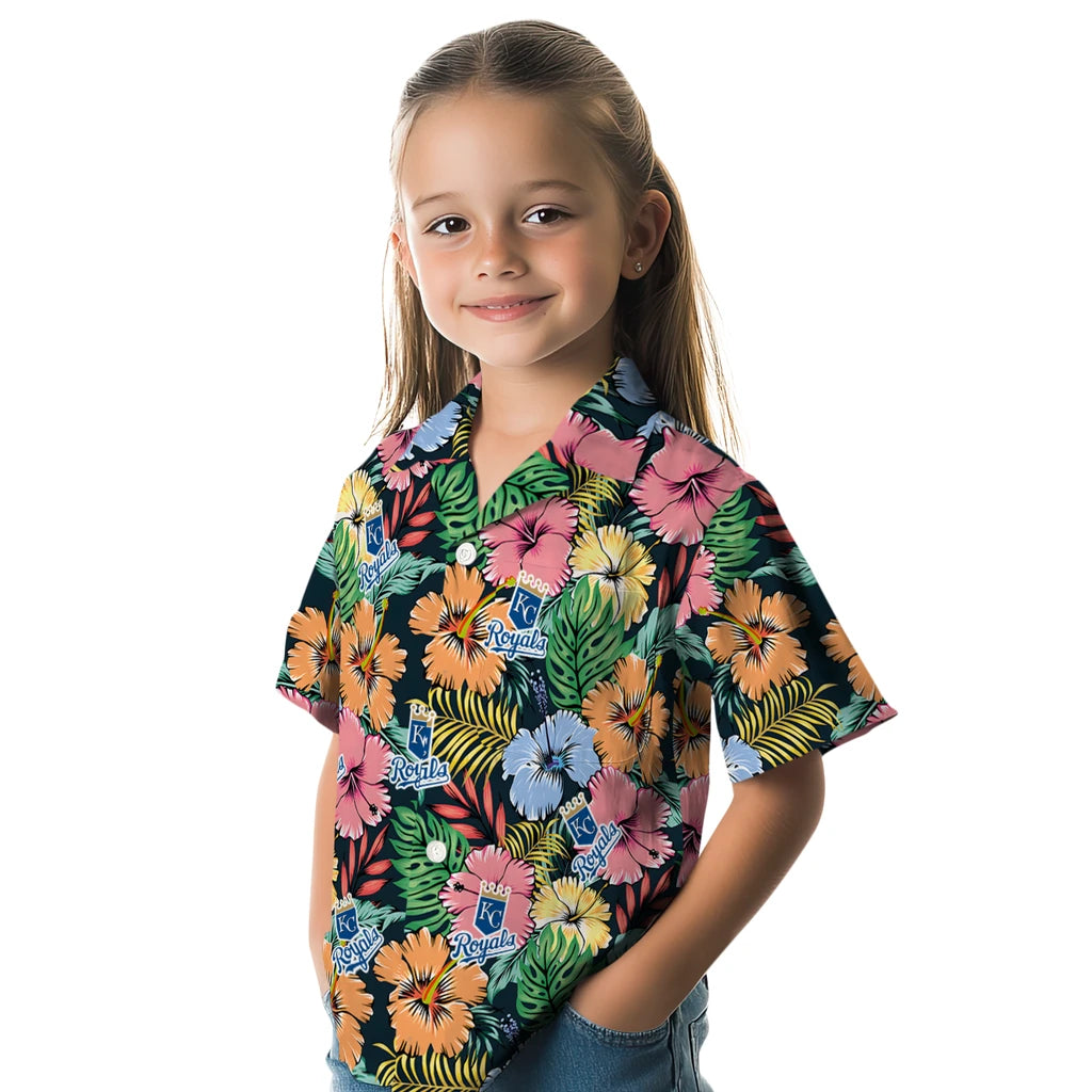 Kansas City Royals Hawaiian Shirt - Brilliant Hibiscus Garden | Hula Hawaiian Shirts