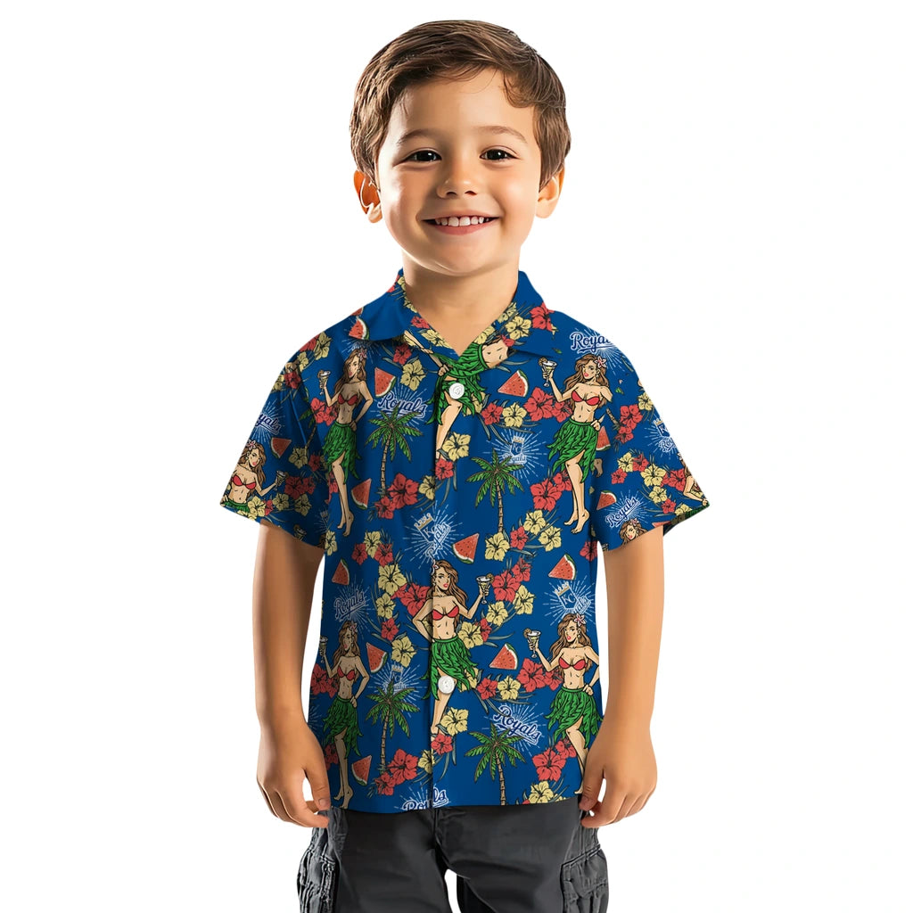 Kansas City Royals Hawaiian Shirt - Hawaiian Girls Design | Hula Hawaiian Shirts