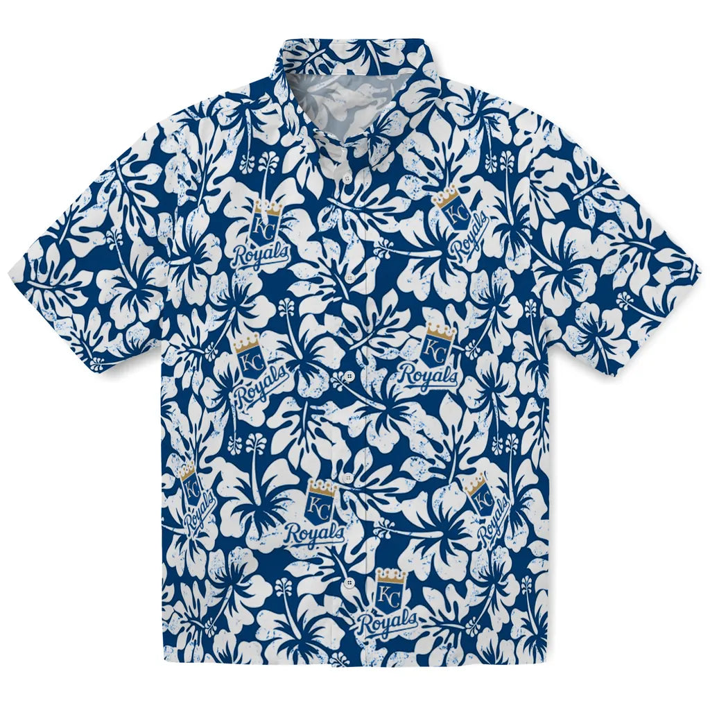 Kansas City Royals Hawaiian Shirt - Hibiscus Motif | Hula Hawaiian Shirts