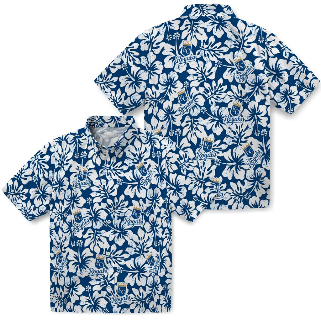 Kansas City Royals Hawaiian Shirt - Hibiscus Motif | Hula Hawaiian Shirts