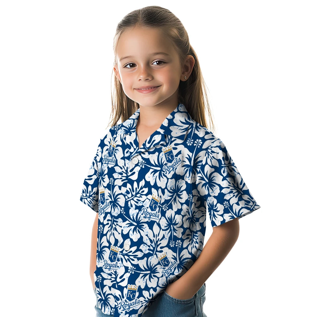 Kansas City Royals Hawaiian Shirt - Hibiscus Motif | Hula Hawaiian Shirts