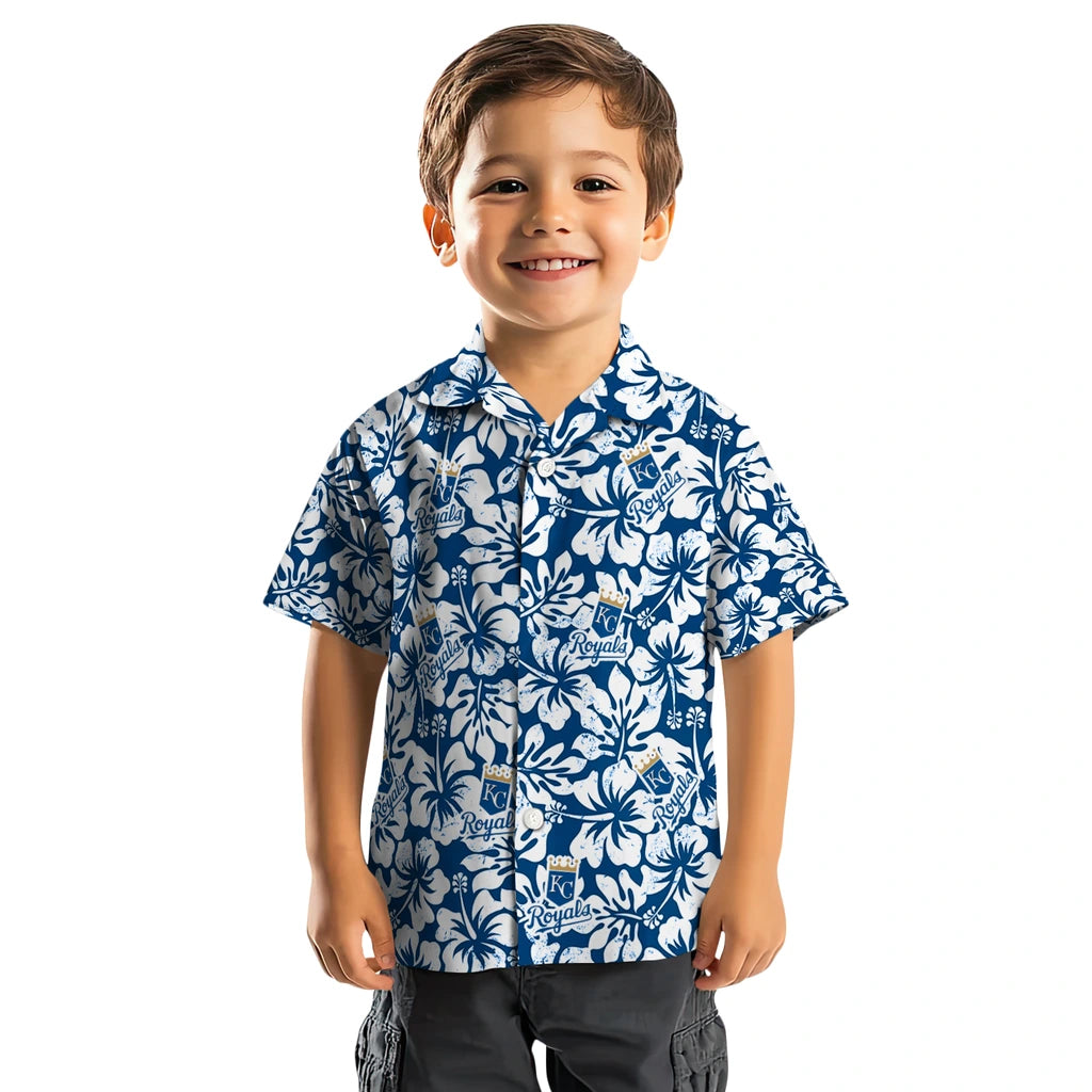 Kansas City Royals Hawaiian Shirt - Hibiscus Motif | Hula Hawaiian Shirts
